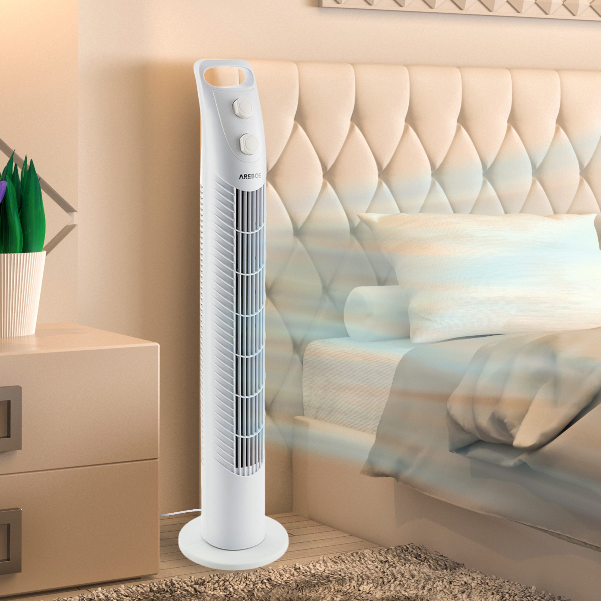 Arebos Turmventilator mit Timer, 40 Watt, günstig online kaufen
