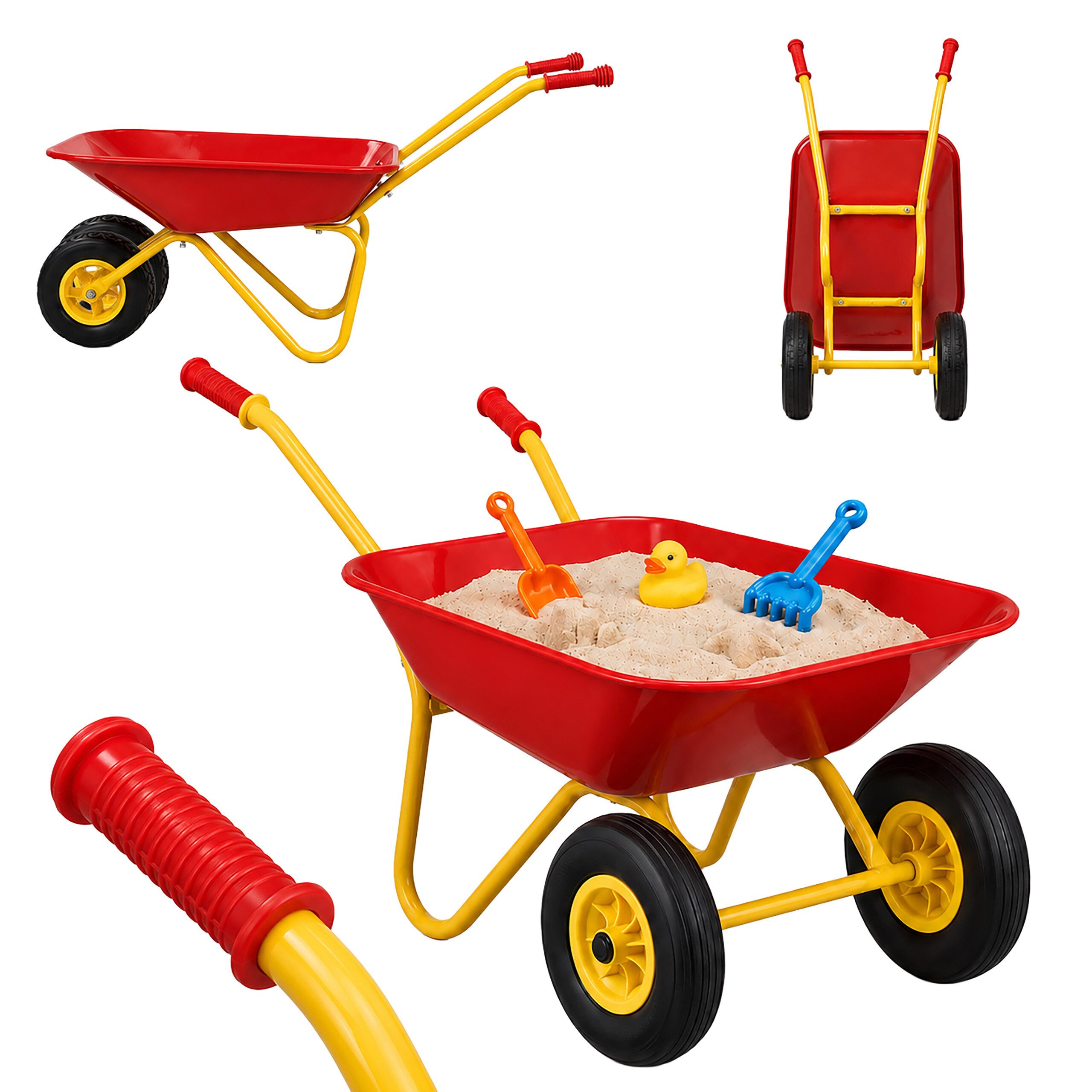 relaxdays Schubkarre für Kinder 2 Räder, (1-tlg), rot