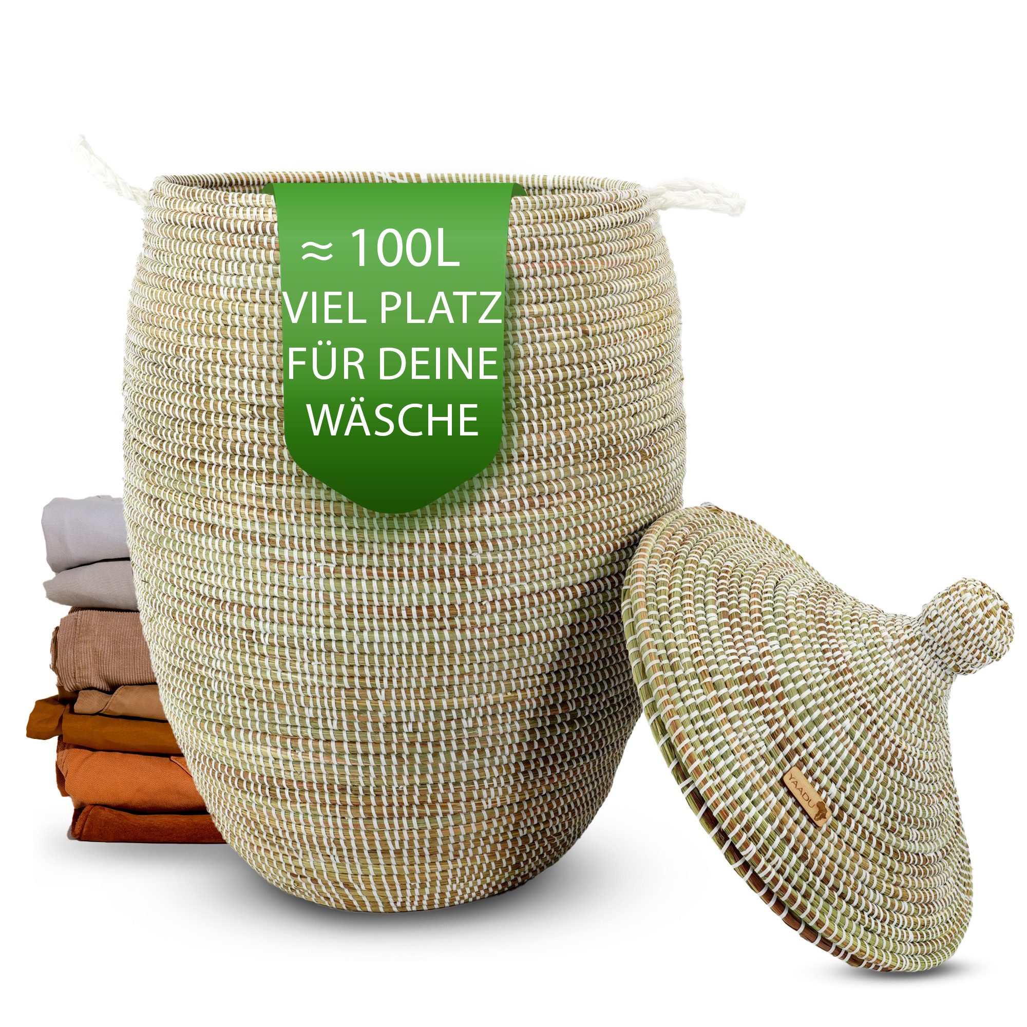 YAADU Wäschekorb mit Deckel 100L – günstig online kaufen