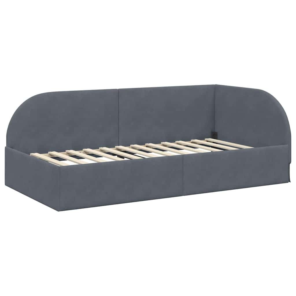 vidaXL Bett Eckbettgestell mit Kopfteil Dunkelgrau günstig online kaufen