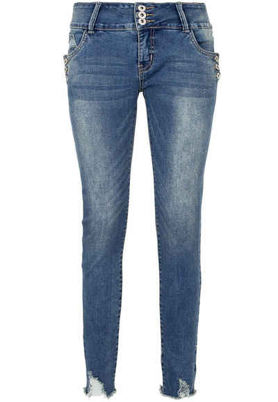SUBLEVEL Skinny-fit-Jeans Skinny Jeans mit Knopfdetail