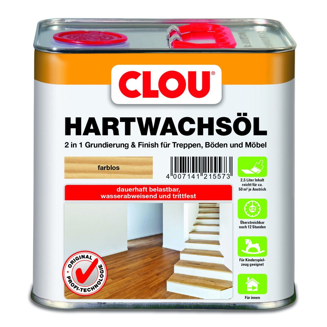 CLOU Hartholzöl Clou Hartwachs Öl farblos 2,5 L