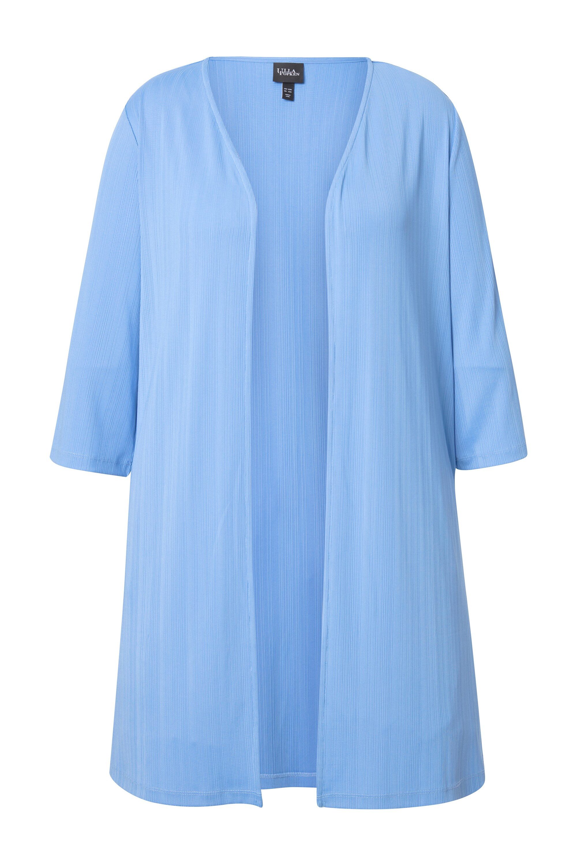Ulla Popken Shirtjacke Longjacke Rippjersey offene Form V-Ausschnitt günstig online kaufen