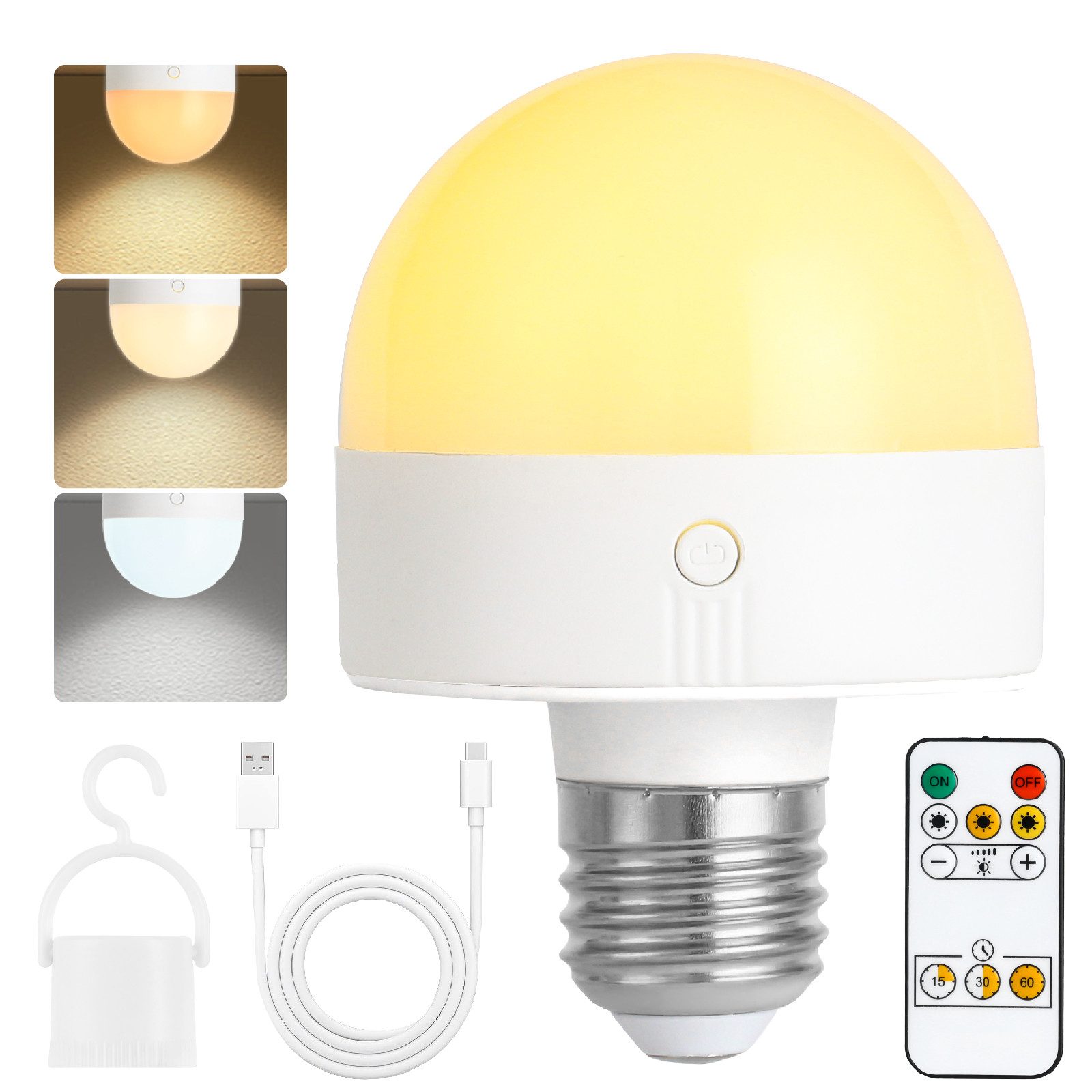 POPOLIC LED-Leuchtmittel Wiederaufladbare Glühbirne mit Timer und Fernbedie günstig online kaufen