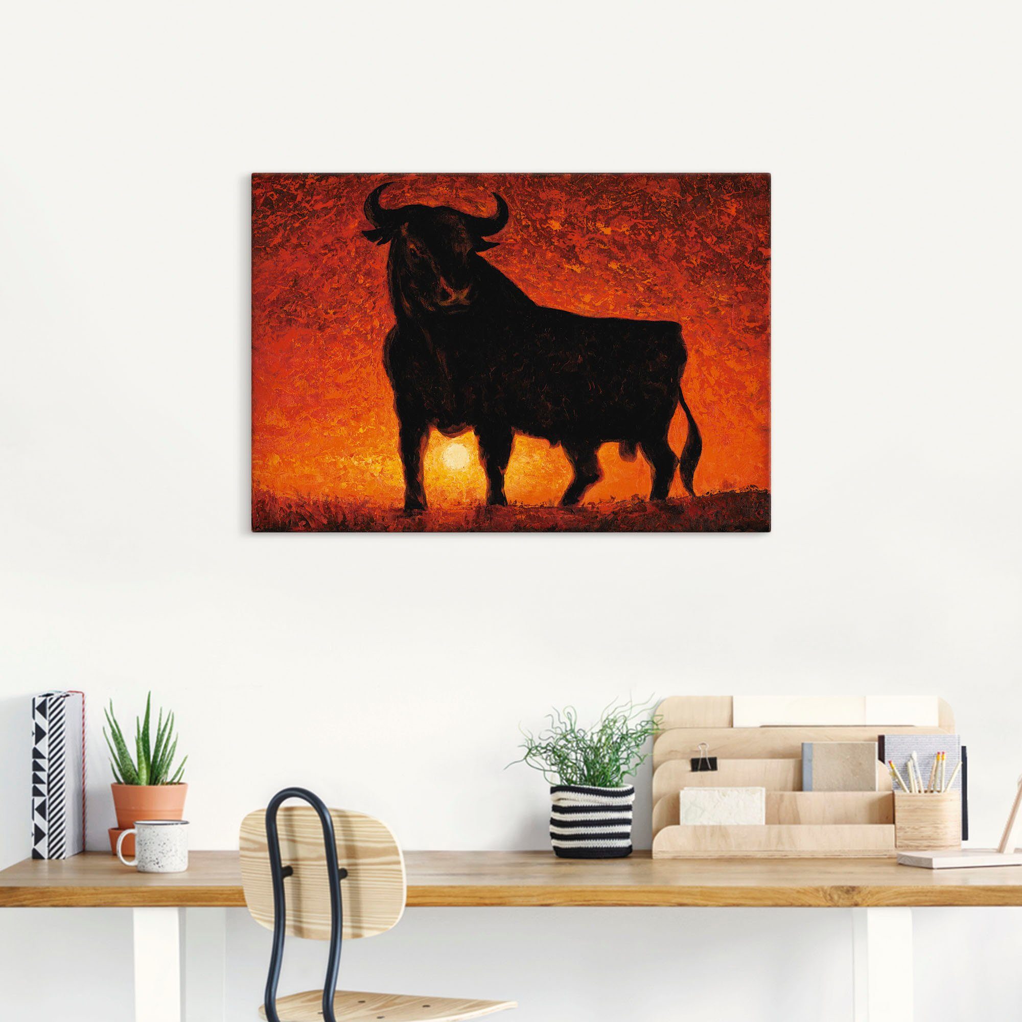 Artland Wandbild Andalusischer Stier, Wildtiere St), Poster Alubild, in versch. Leinwandbild, als (1 oder Größen Wandaufkleber