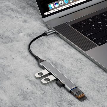 Dudao HUB 4in1 USB-C - 4x USB-A (3 x USB2.0 / USB3.0) 6,3cm schwarz USB-Adapter