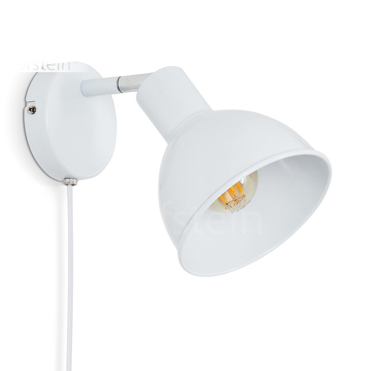 hofstein Wandleuchte »Bier« Wandlampe aus Metall in chrom und Weiß, ohne Leuchtmittel, mit verstellbarem Lampenschirm, E27, mit An- & Ausschalter. € 29,99