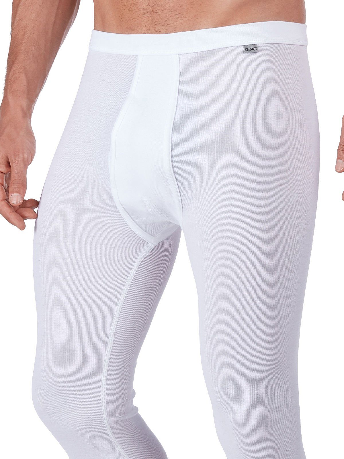 HUBER Lange Unterhose Herren Pant 3/4 mit Eingriff Cotton Fine Rib (Stück, 1-St) mit eingriff
