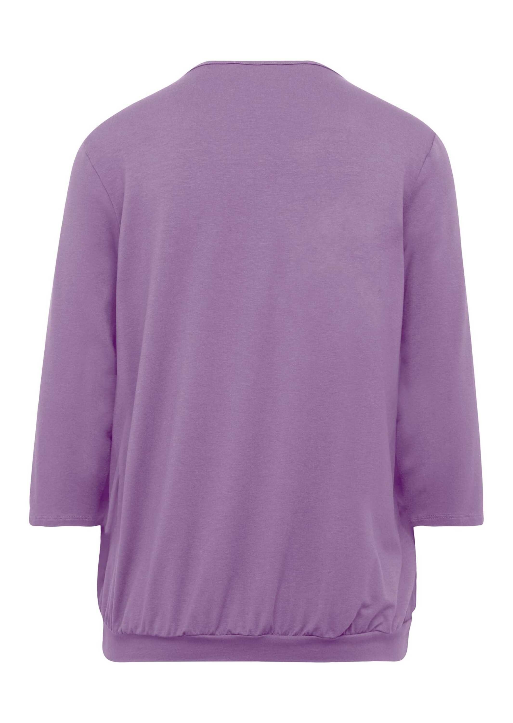 GOLDNER Shirtbluse Chiffon-Shirt mit 3/4-Arm, Rundhals Damen Sommerbluse, Halbarm, Feierlich, weich, Kunstfaser, Chiffon