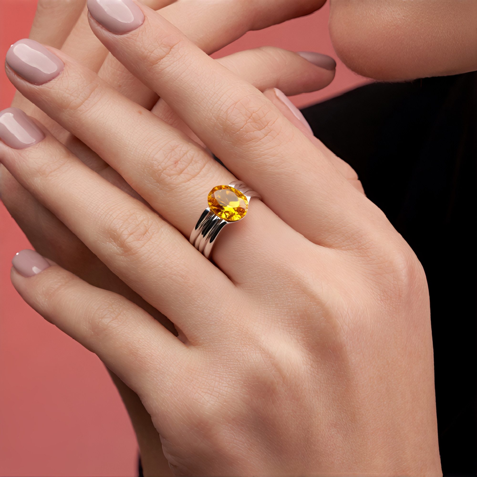 Cavill Solitärring Cavill Ring Sterlingsilber 925 mit 2,09 ct goldenem Beryll oval (1-tlg)