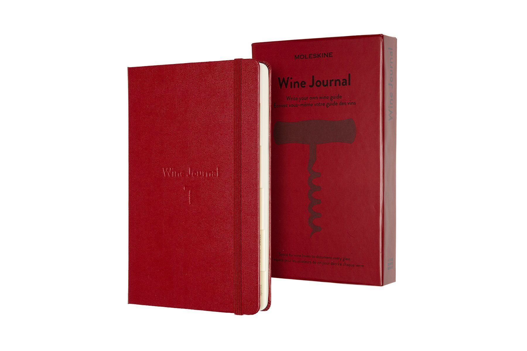MOLESKINE Notizbuch, Passion Journal Wein - - festem Einband - Dunkelrot Groß mit (13x21) 70g-Papier 