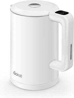 Gotoll Wasserkocher GL2818E, 1.7 l, 2200 W, Edelstahl Temperaturstufen, kochtrocknender