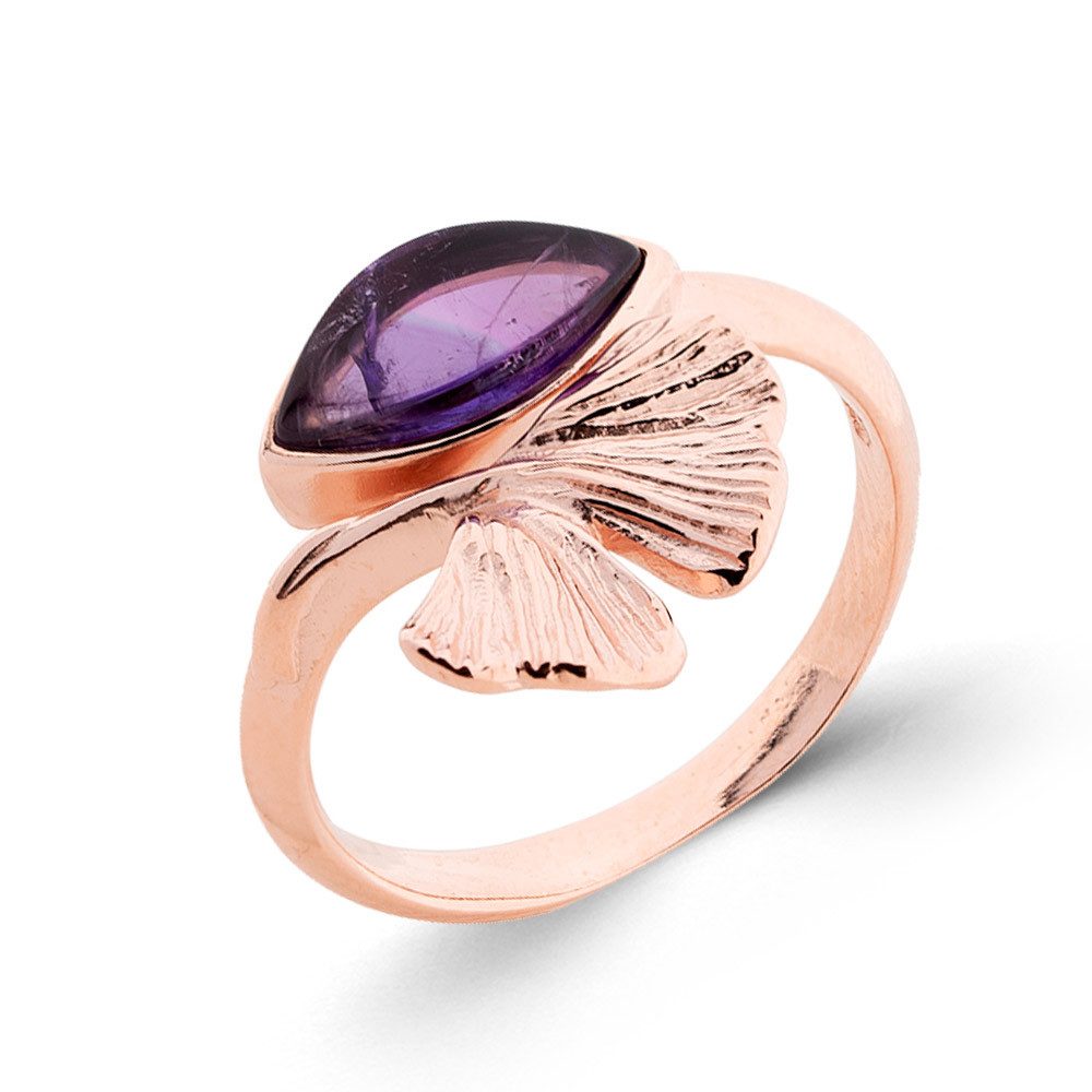 S&A Jewellery Design Silberring Damenring aus 925 Silber mit Amethyst (Set, 1-tlg), 925 Sterling Silber Silberschmuck für Damen