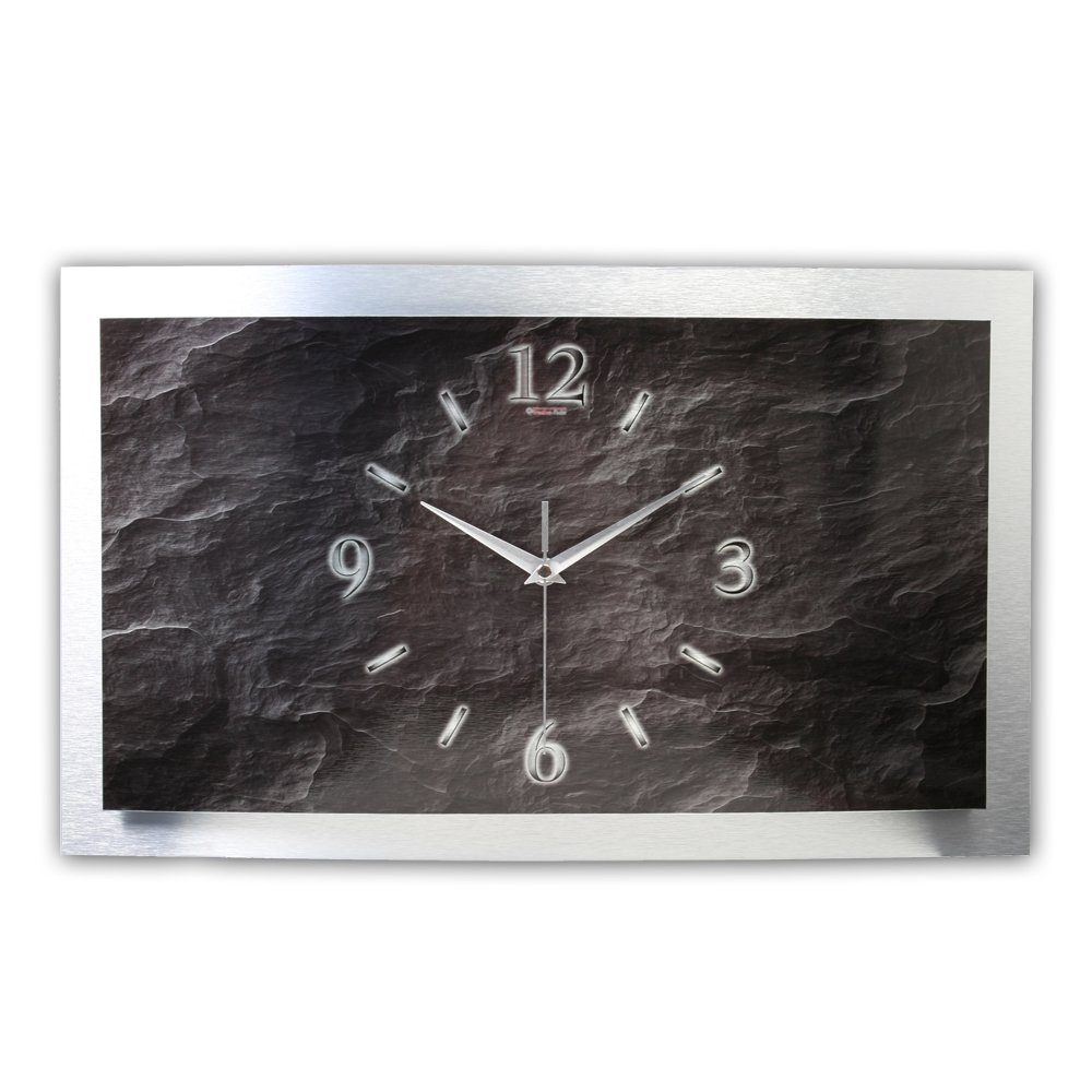 Kreative Feder Funkwanduhr 3D Designer-Wanduhr „Schiefer-Optik“ aus gebürst günstig online kaufen