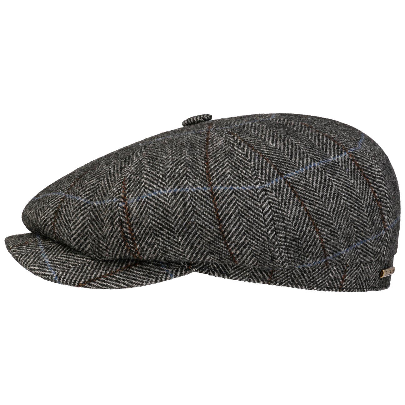 Stetson Flat Cap (1-St) Schirmmütze mit Schirm, Made in the EU grau-schwarz