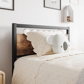 REDOM Metallbett Jugendbett mit Lattenrost ohne Matratze, mit Kopfteil, Leicht zusammenzubauen, Klassisch und elegant