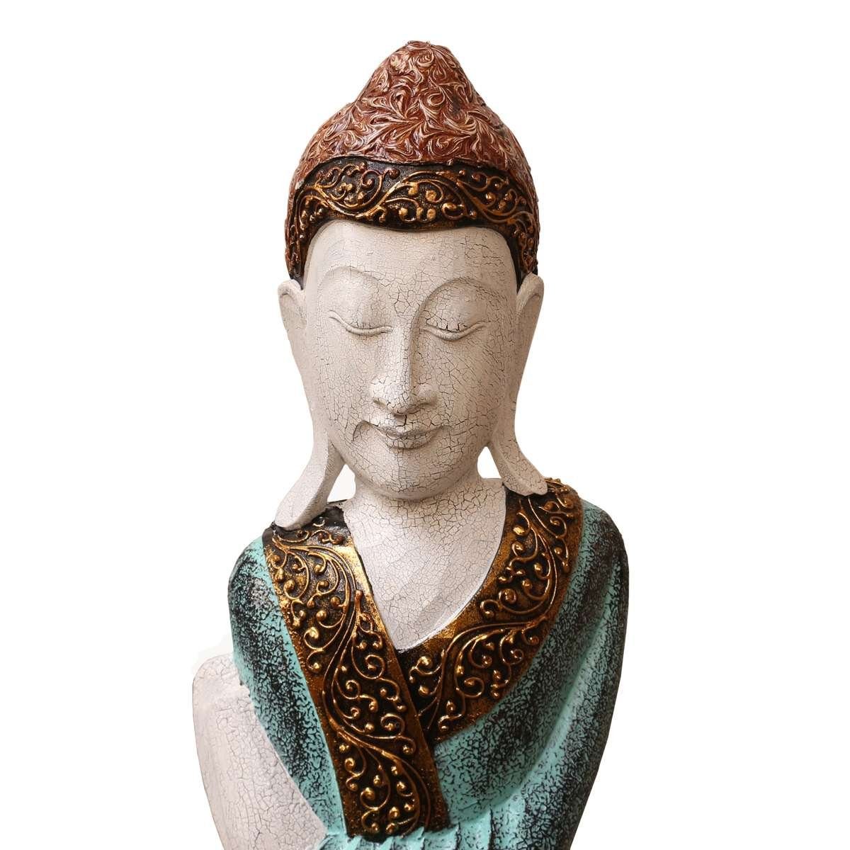 Galerie im Oriental auf Figur Ursprungsland traditionelle Sockel Dekofigur (1 St), Herstellung in 83 Handarbeit Buddha cm