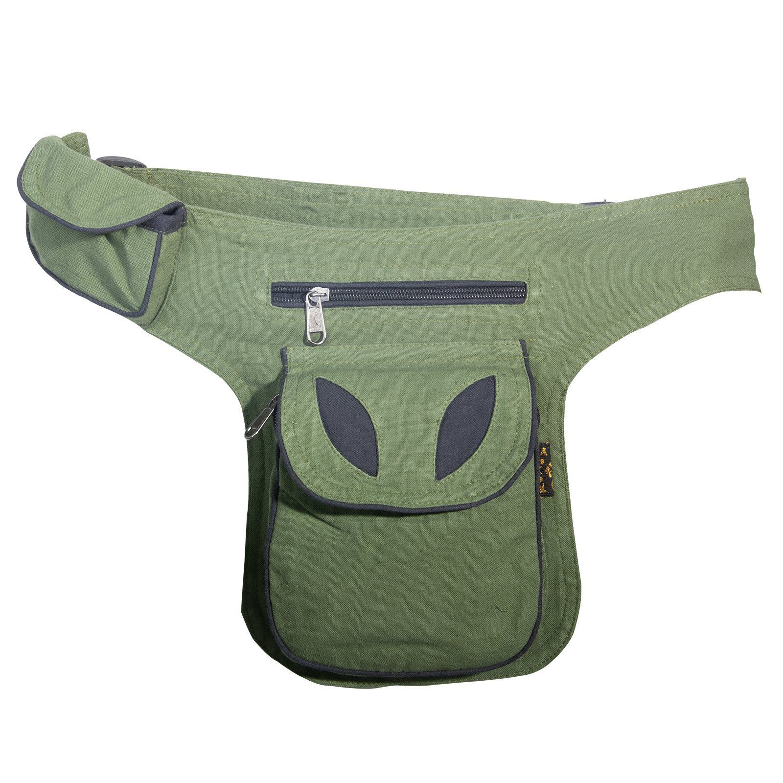 KUNST UND MAGIE Bauchtasche Kunst& Gürteltasche Schulter-Bauchtasche Hüfttasche Magie Hippie Green Army Psy Schwarz 