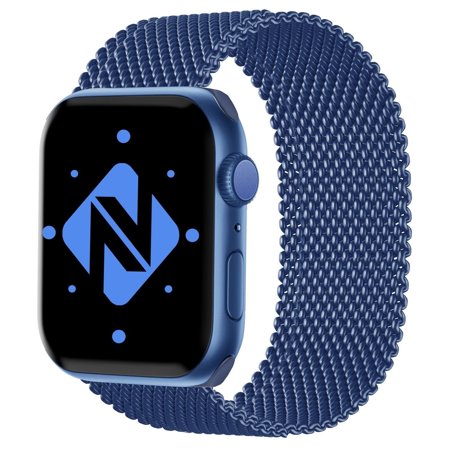 Nalia Smartwatch-Armband Apple Watch 49mm/46/45/44/42(Serie 1-3), Milanaise Metall Uhr Ersatzband / Magnet Verschluss / Edelstahl Loop