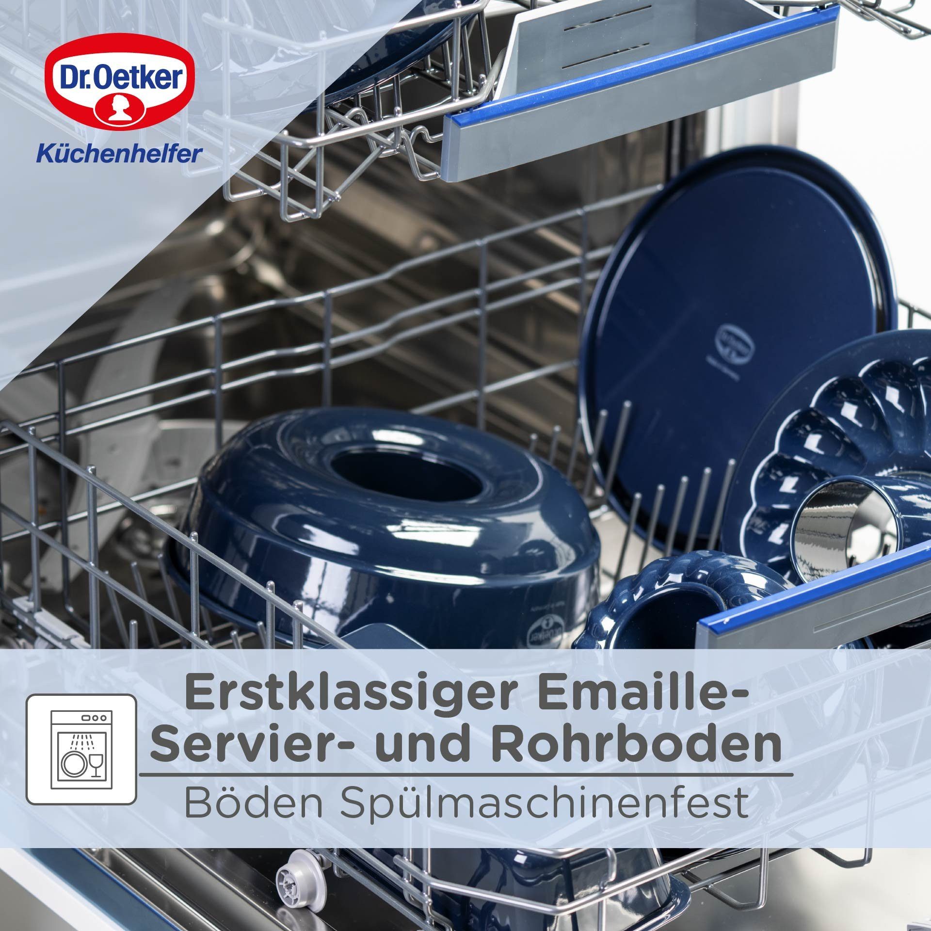Dr. Oetker Küchenhelfer Springform Springform mit Emaille-Servier- und Rohrboden, Antihaft-Ring
