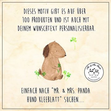 Mr. & Mrs. Panda Tasse Hund Kleeblatt - Transparent - Geschenk, Karabiner, Edelstahlbecher, Edelstahl, Stilvolle Motive