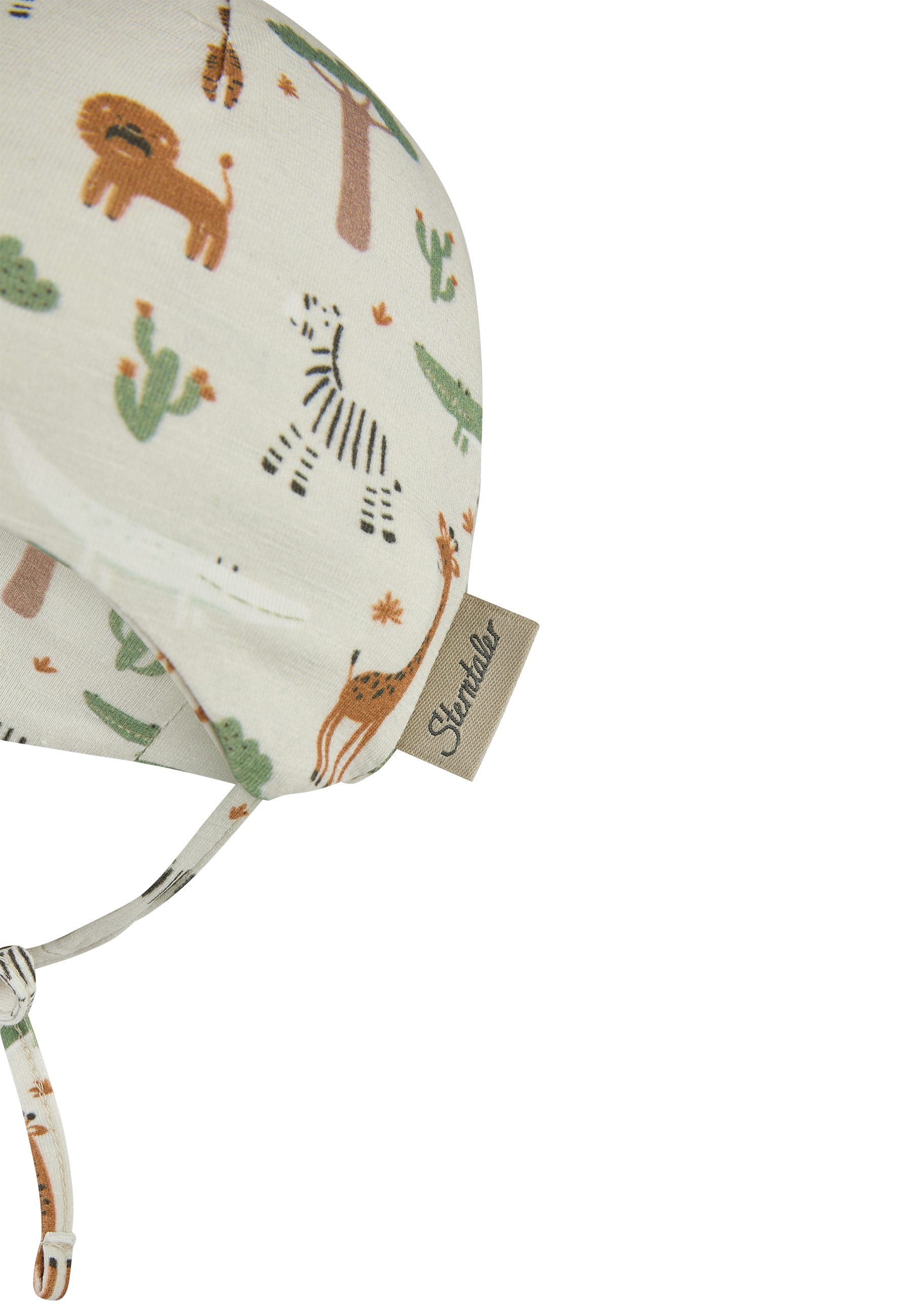 Sterntaler® Beanie Beanie Safaritiere (1-St) Beanie aus Flammgarn Jersey mit Safaritieren, Ohrenklappen & Bindeband – Bild 4 von 5
