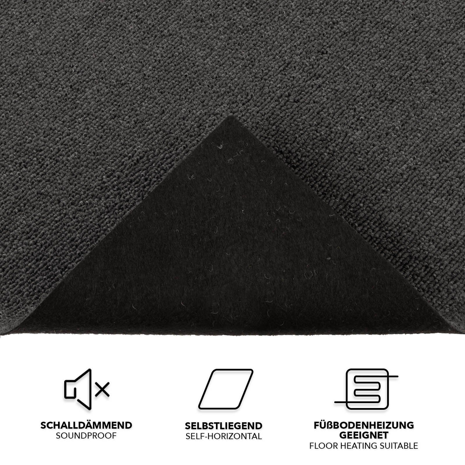 Karat Teppichfliese Moscow, Bodenschutz, Erhältlich in 4 Farben, 50 x 50 cm, Quadratisch, Höhe: 5.5 mm, Selbstliegend