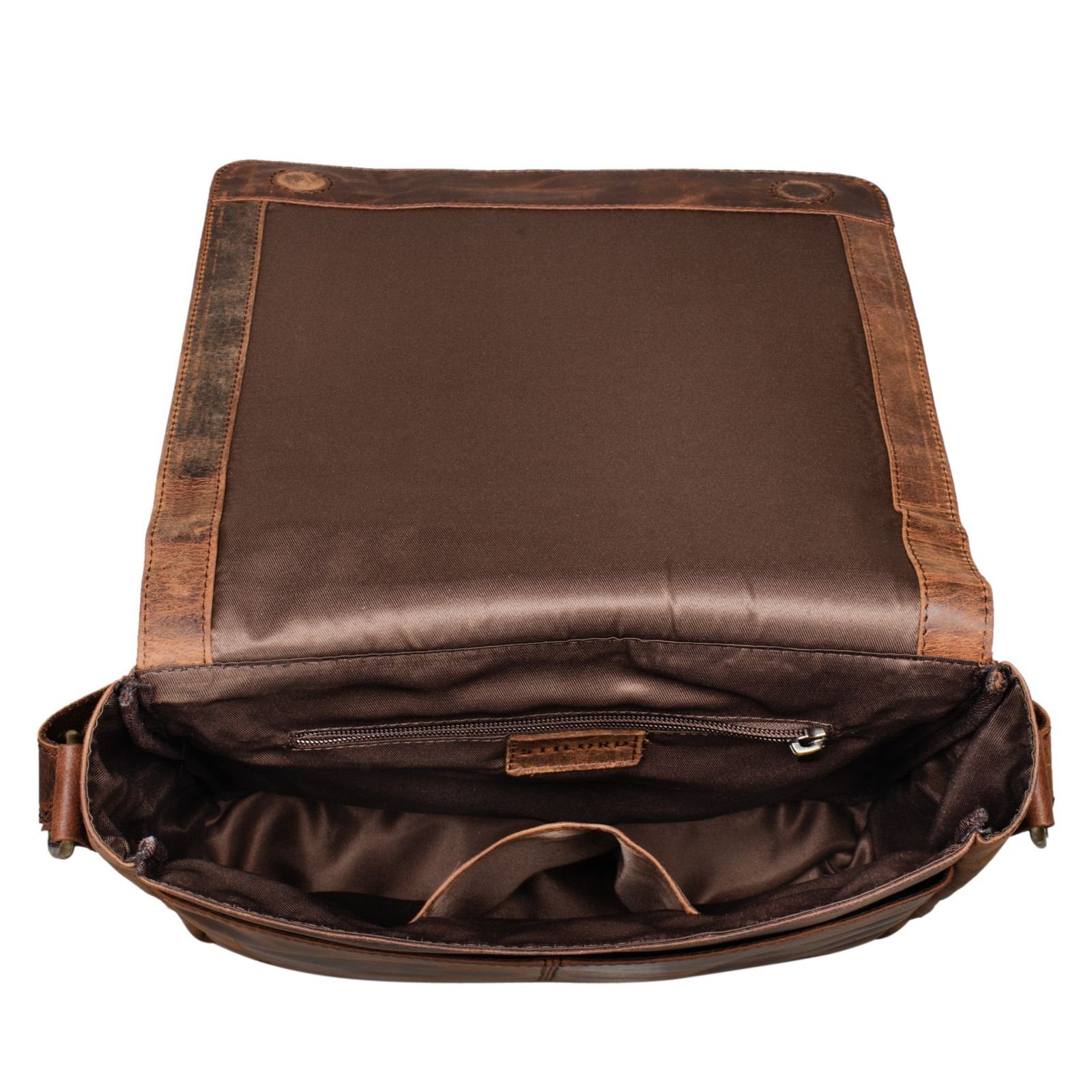 STILORD Schultertasche "Jones" Herrentasche Leder Mittel-Groß