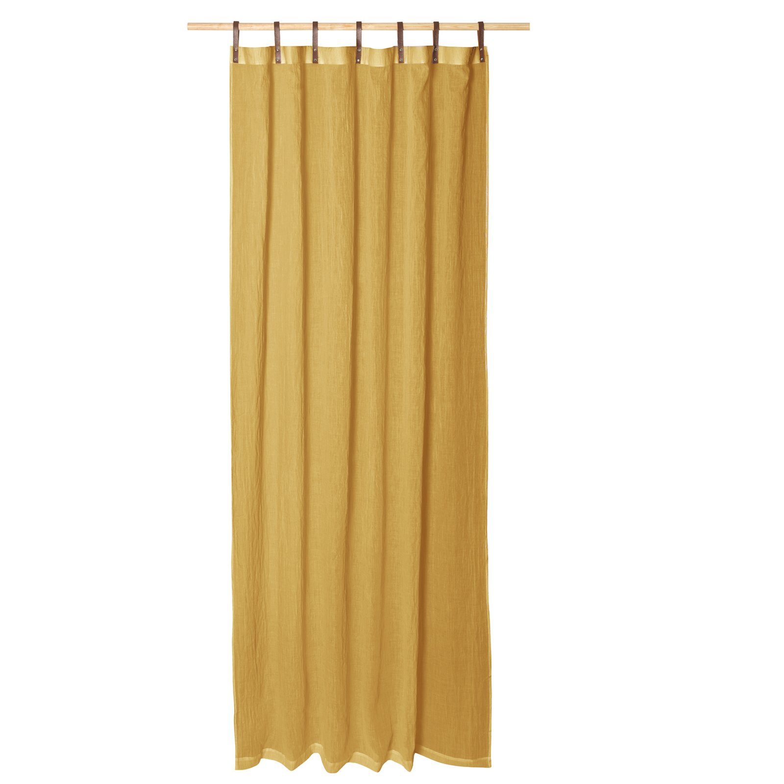 Vorhang Diverse Farben: Transparente JEMIDI Vorhänge Gelb mit Kunstleder-Schlaufen
