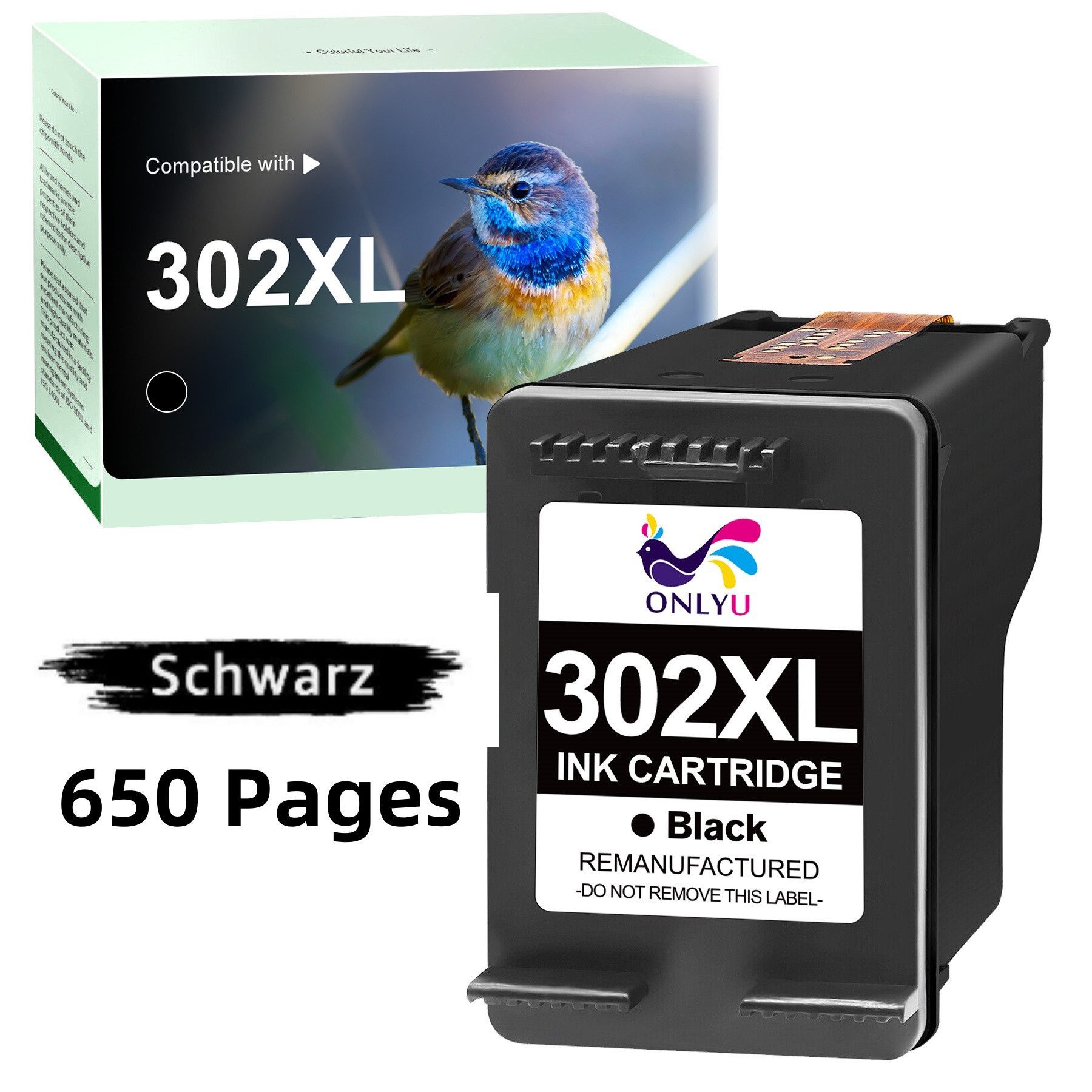 ONLYU XL Druckerpatrone für HP 302 xl Multipack Envy 4525 4520 4527 Deskjet Tintenpatrone (Deskjet 1110 2130 2132 2134 3630 3632 3633 3634 3636 3638, Officejet 3831 3830 3833 5230 5220)