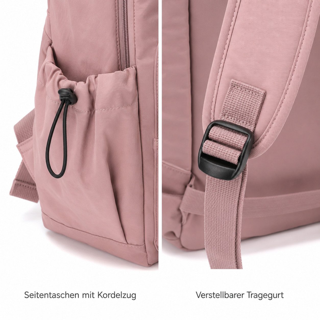 ibettertec Rucksack Rucksack Freizeitrucksack mit Reißverschlussfach (verstellbaren Schultergurten und mehreren Fächern, 42 x 31 x 22 cm), Tagesrucksack für Sch – Bild 5 von 5