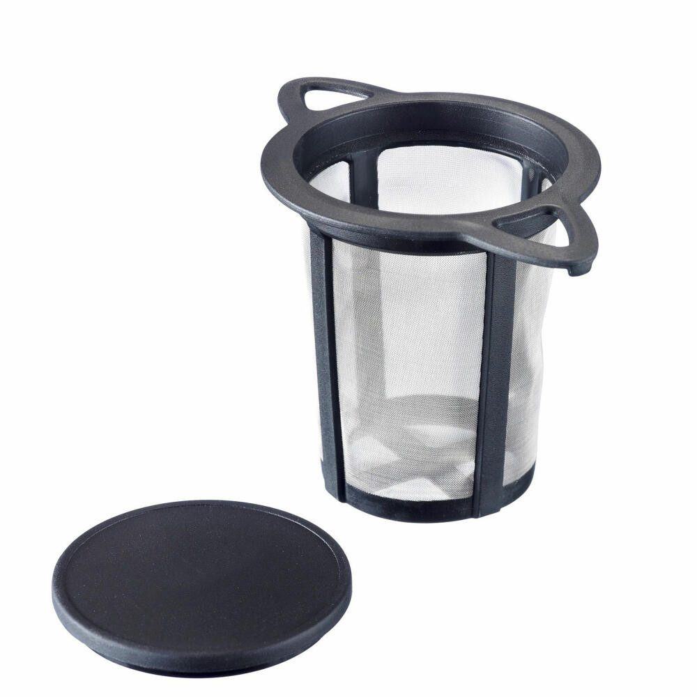 WESTMARK Teesieb mit Deckel/Abtropfschale, Teatime, Dauerfilter/Teefilter/Dripper, PP, Edelstahl, spülmaschinengeeignet, BPA-frei, rostfrei