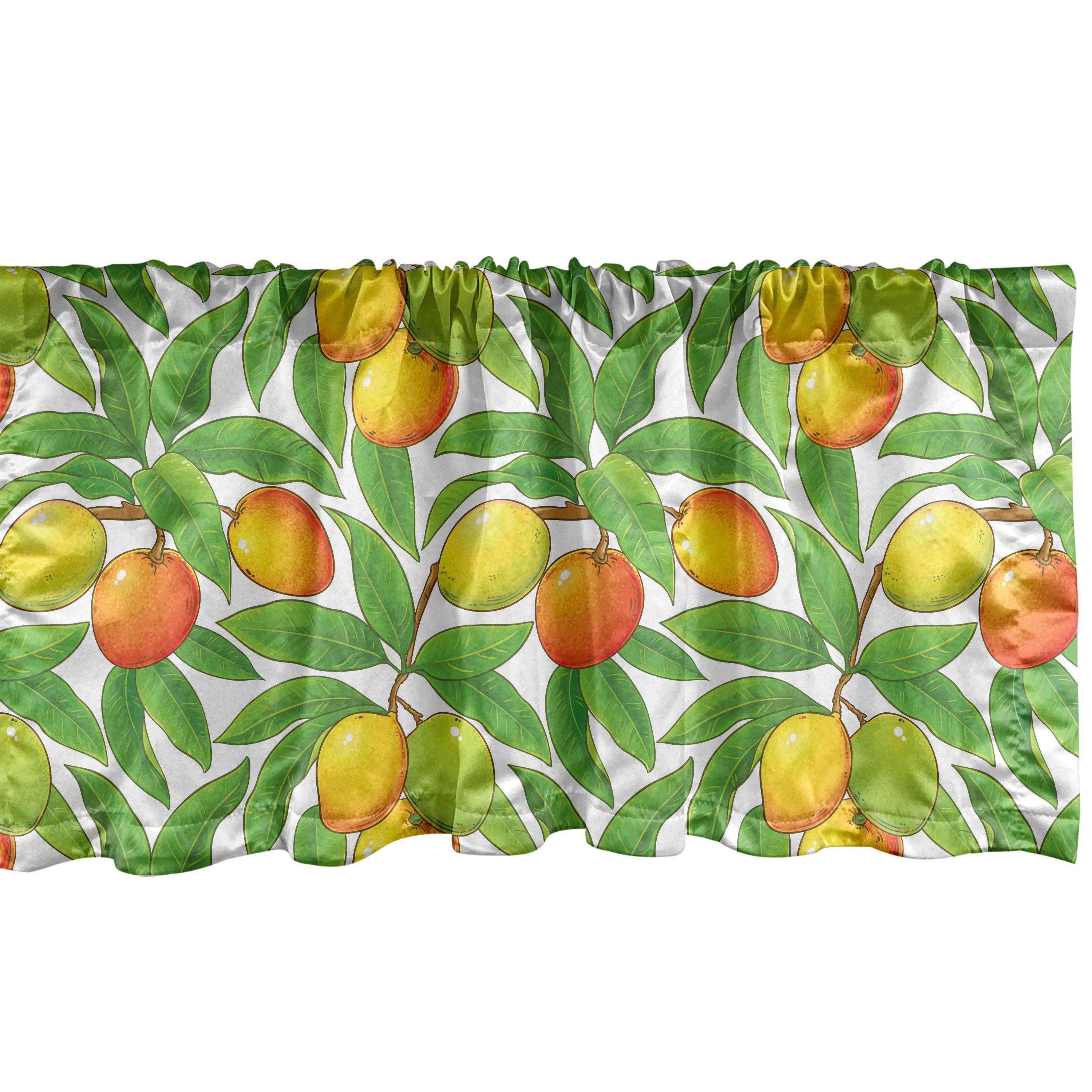 Scheibengardine Vorhang Volant für Küche Schlafzimmer Dekor mit Stangentasche, Abakuhaus, Microfaser, Obst Reife Mango Branchen