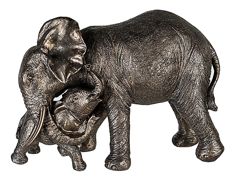 GILDE Tierfigur Elefantenmutter mit Jungem, Deko-Figur, Elefant-Figur, B 29 cm
