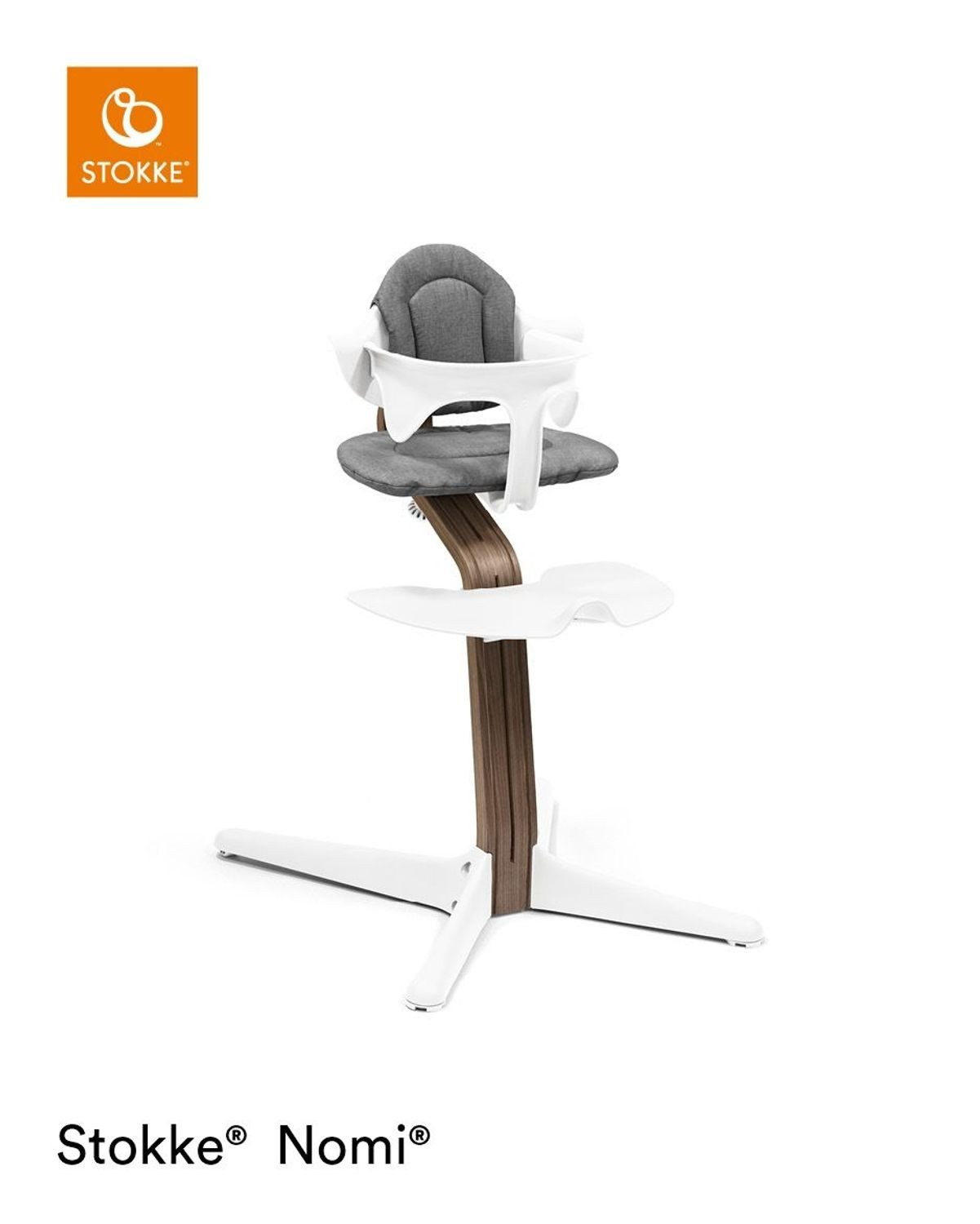 nomi Kombihochstuhl Walnut White (Packung, 1 St)