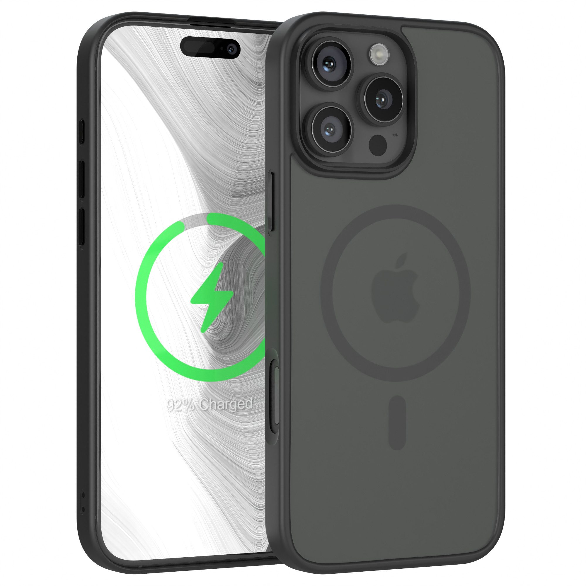 EAZY CASE Handyhülle Outdoor Case MagSafe für Apple iPhone 16 Pro Max 6,9 Zoll, Outdoor Handy Hülle Slim Cover Silicon Case Bumper Outdoorcase Schwarz