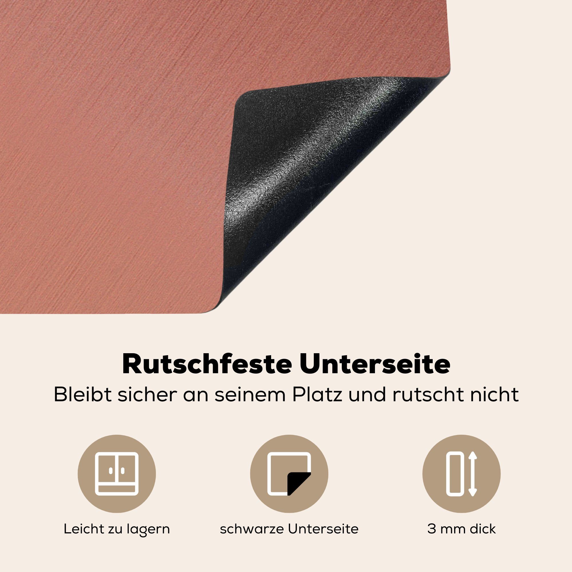 Ceranfeldabdeckung das cm, (1 tlg), Hintergrund, Herdblende-/Abdeckplatte nutzbar, Licht Mobile 70x52 der reflektiert, Vinyl, Kupferfarbener MuchoWow Arbeitsfläche