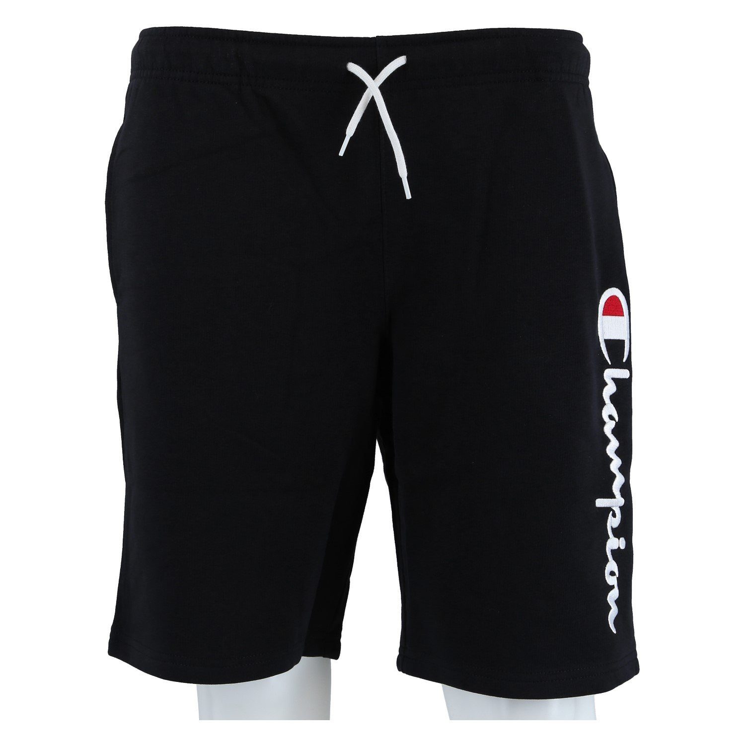 Champion Bermudas Freizeithose (Baumwolle) mit Logo-Schriftzug kurz schwarz Jungen