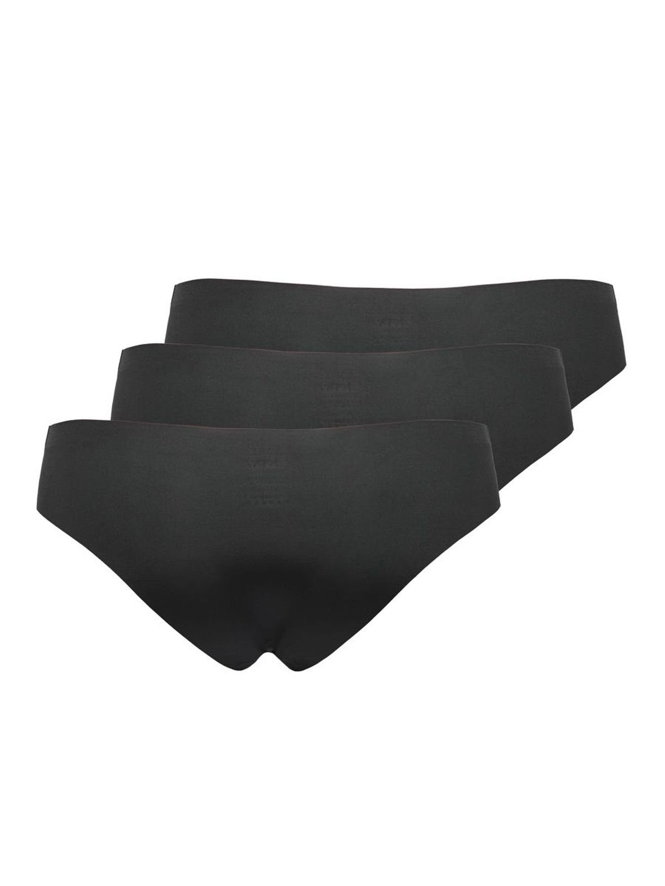 ONLY Slip Slips (3-St) Schwarz Nahtlos ONLTRACY 3-er Unterhosen Panties 3935 Taillen in Pack