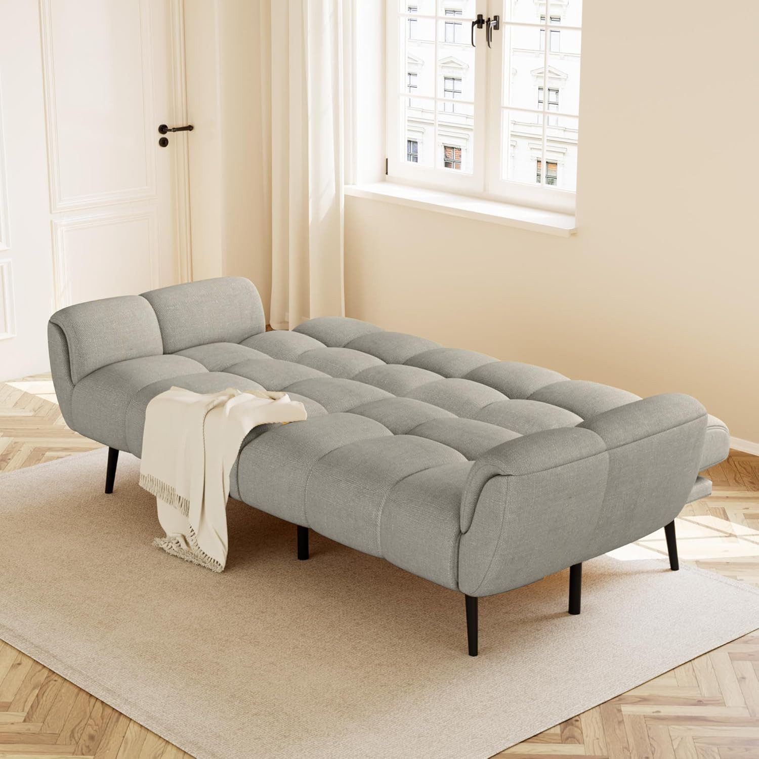 Jiexi 3-Sitzer Sofa Mit Schlaffunktion, Klappsofa Sofa 3 Sitzer, Geeignet Wohnzimmer