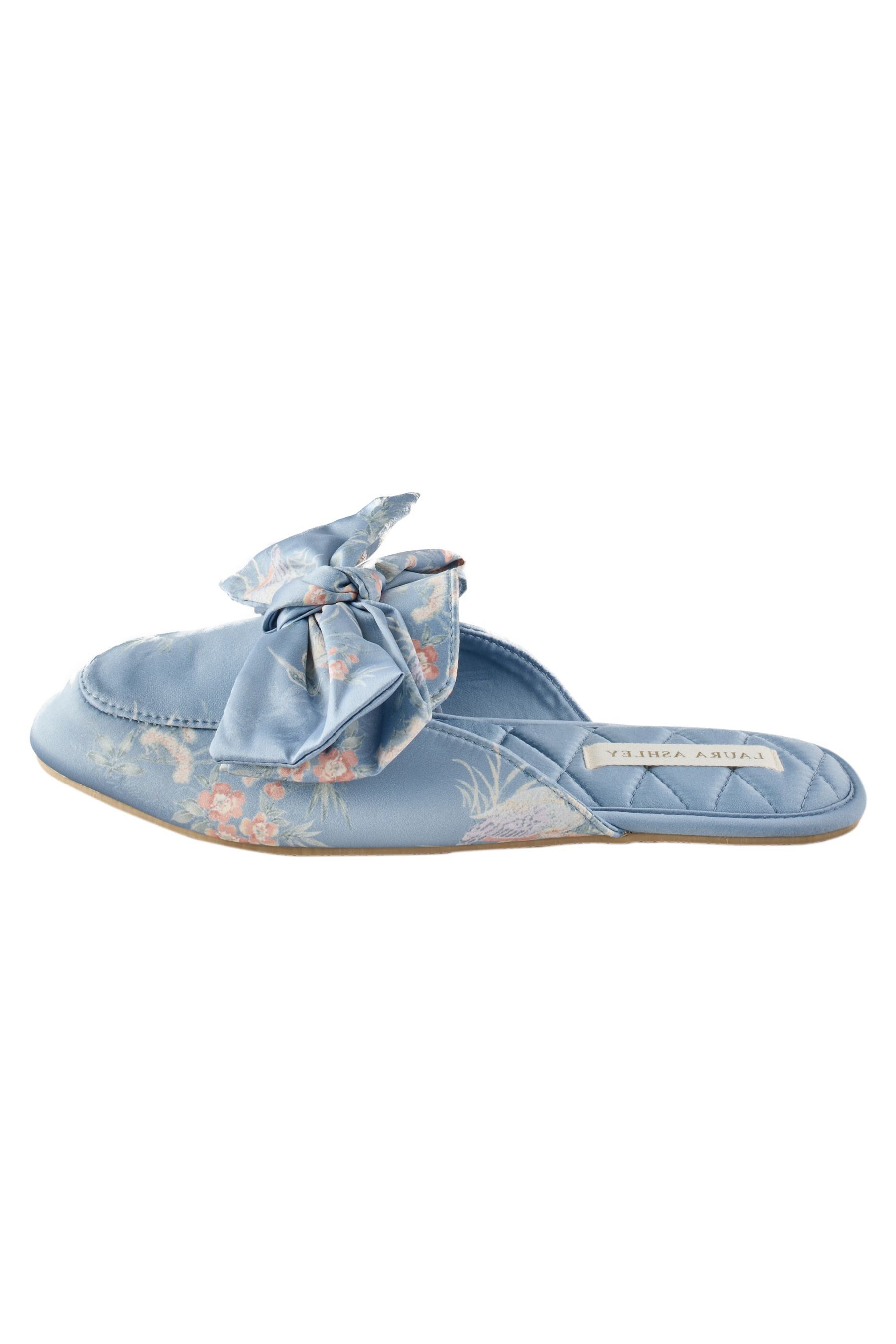 LAURA ASHLEY Laura Ashley Avielle Satin-Hausschuhe mit Schleife Hausschuh
