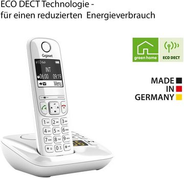 Gigaset Gigaset AS690A, Schnurloses Telefon mit Anrufbeantworter Schnurloses DECT-Telefon (Mobilteile: 1, Freisprechen & Anrufschutz & kontrastreiches Display)