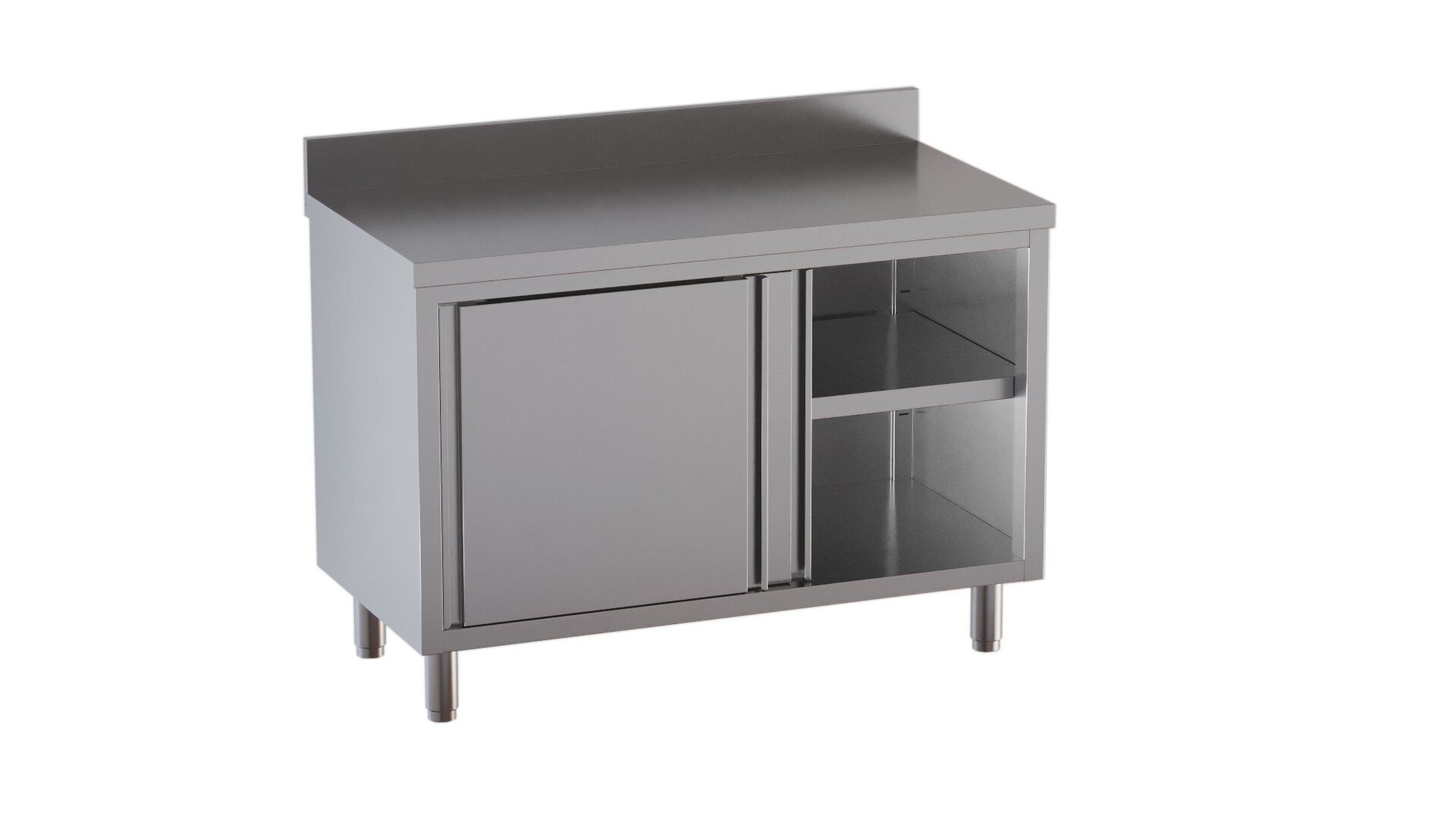 GastroHero Hochschrank Edelstahl-Arbeitsschrank ECO 10x7 mit Aufkantung