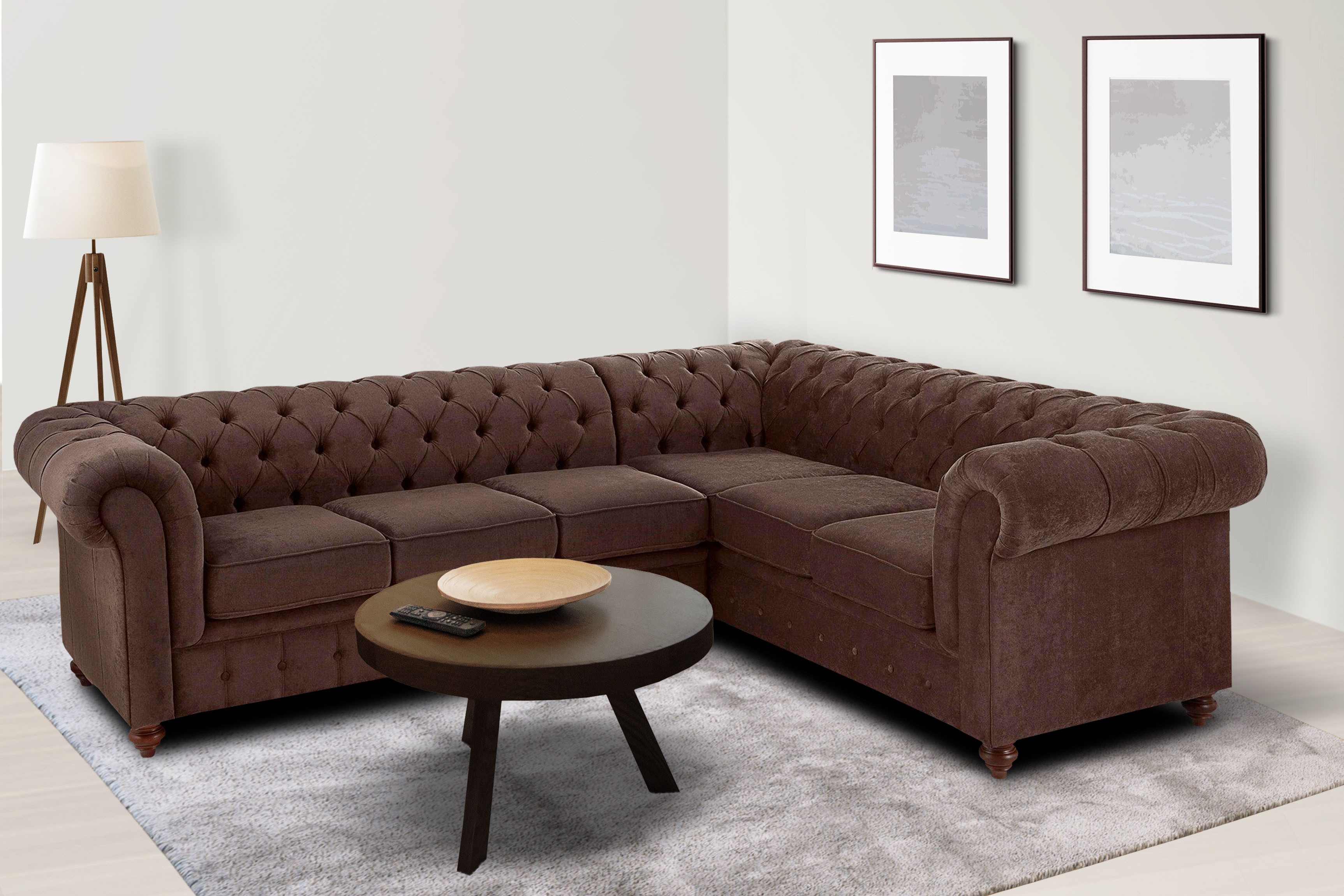 OTTO home Chesterfield-Sofa Chesterfield Ecksofa, auch in Leder L-Form, hochwertige Knopfheftung, langer Schenkel links oder rechts wählbar