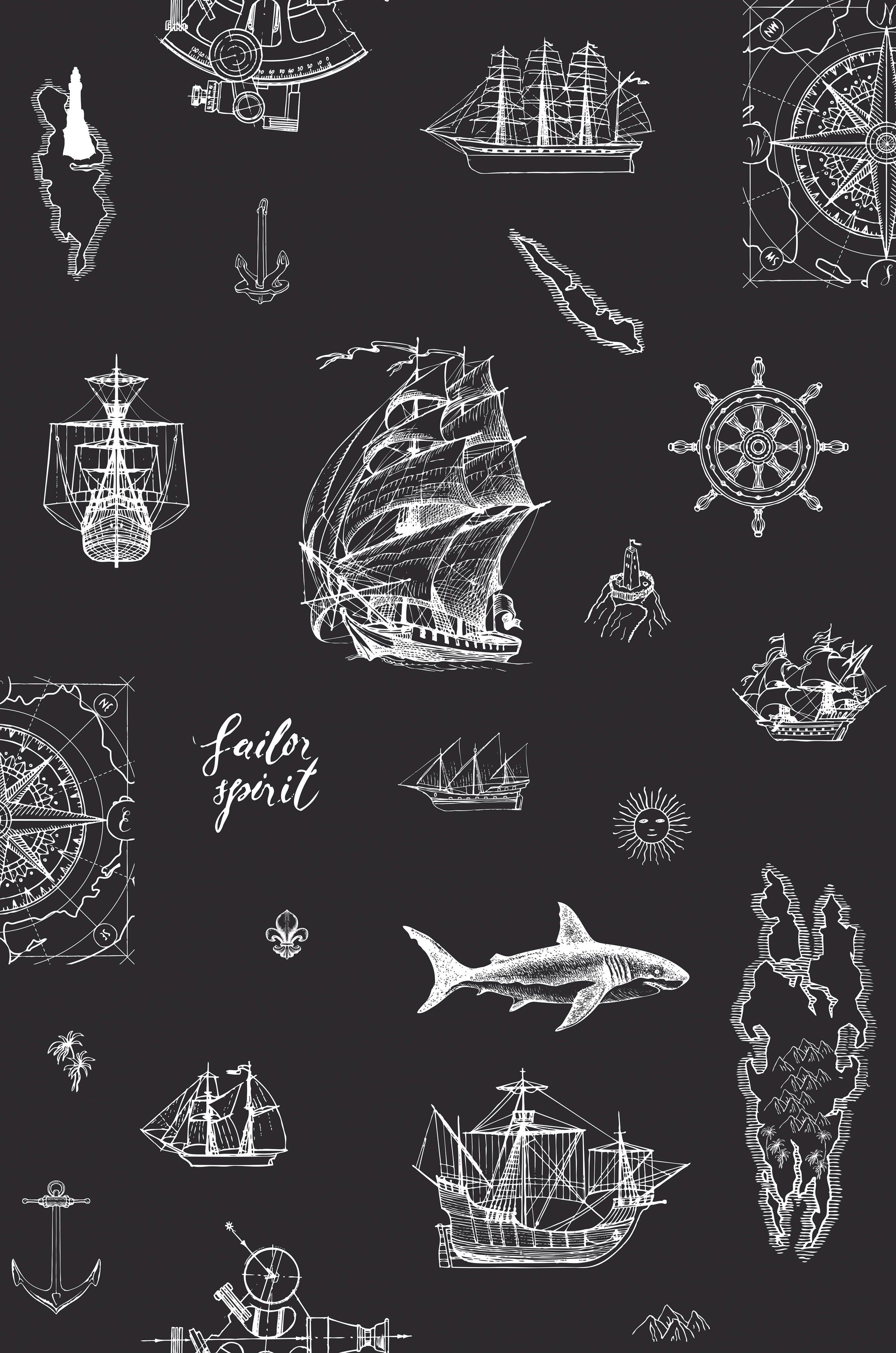 Marburg Kindertapete, Motiv, matt, (1 St), Schiffe, moderne Tapete für Wohnzimmer Schlafzimmer Küche