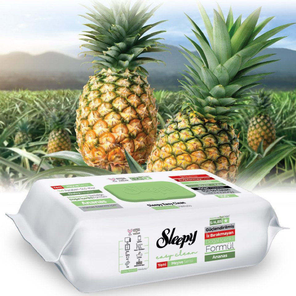 Sleepy 3x Ananas Reinigungstücher (3-tlg)