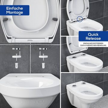 Wellgro WC-Sitz WC-Deckel Duroplast mit Absenkautomatik