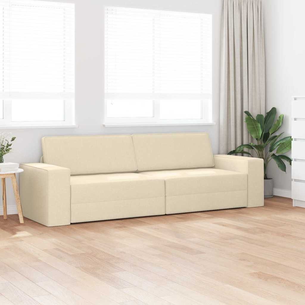 vidaXL Sofa Boden-Sofa-Bett Creme 245 x günstig online kaufen