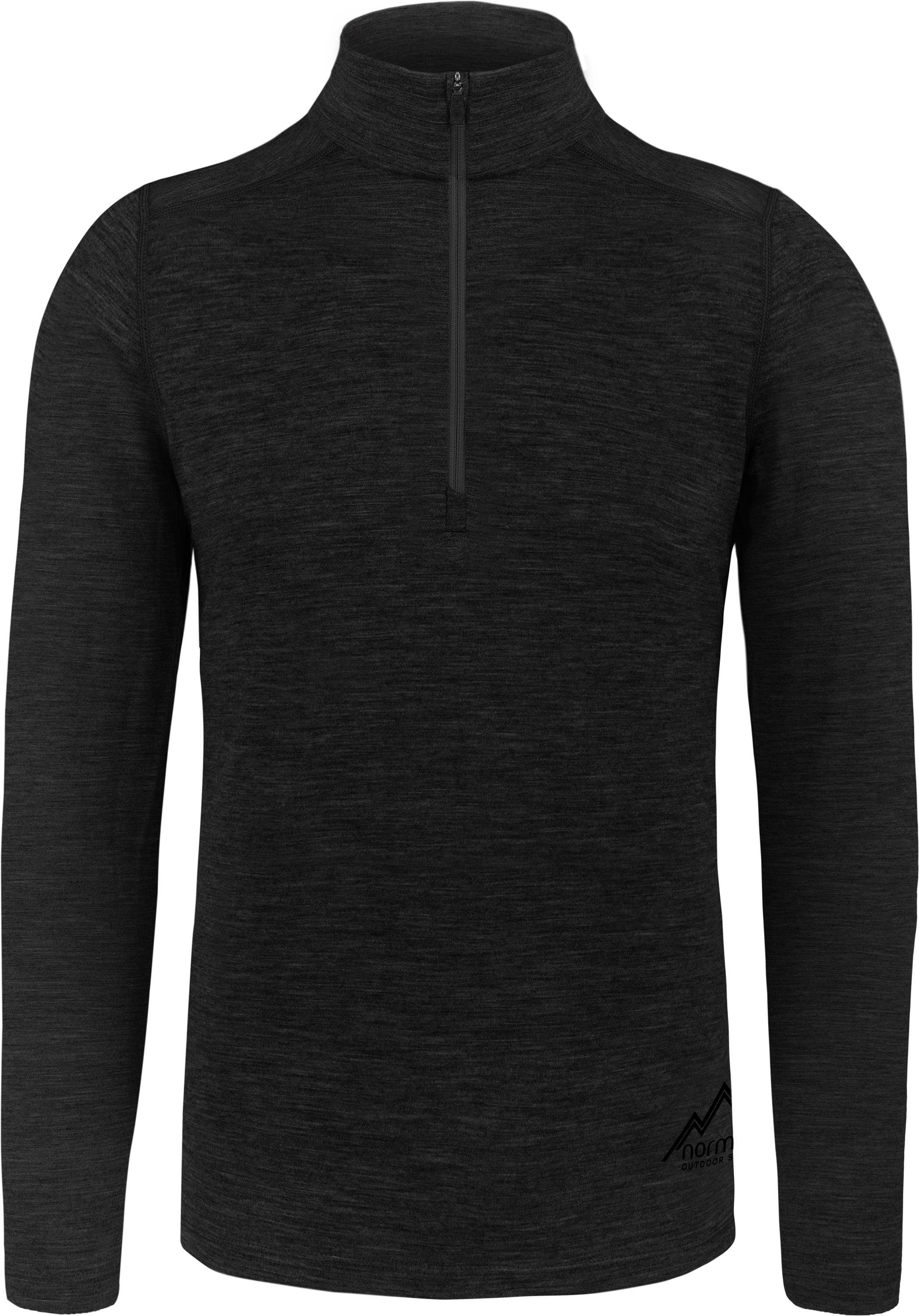 normani Langarmshirt Herren Merino Langarm mit 1/4 Zipper Canberra Merino Winter Outdoor Ski Pullover - Aus Merinowolle