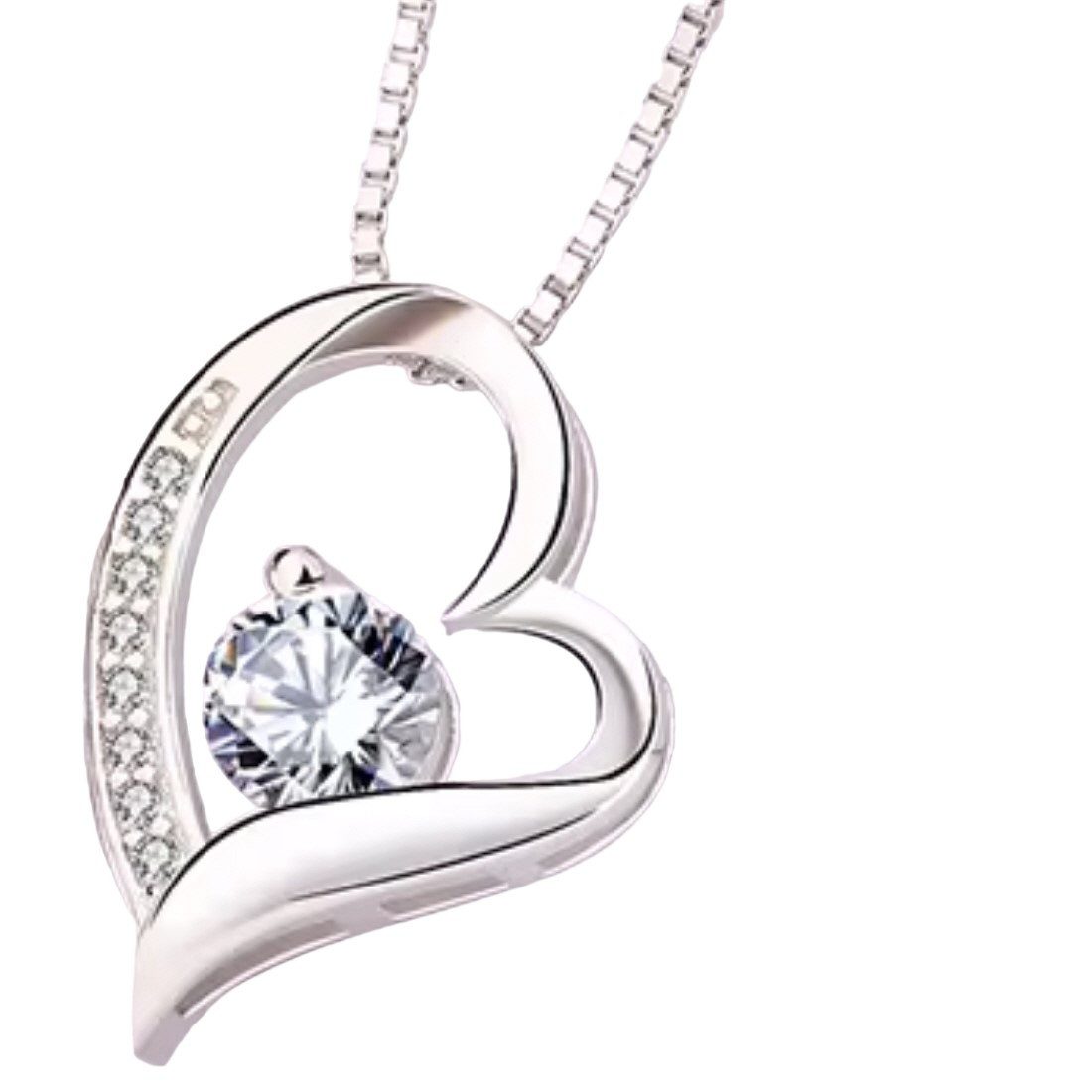 ELLAWIL Silberkette Damen Kette mit Herzanhänger Herzkette Halskette Silber günstig online kaufen